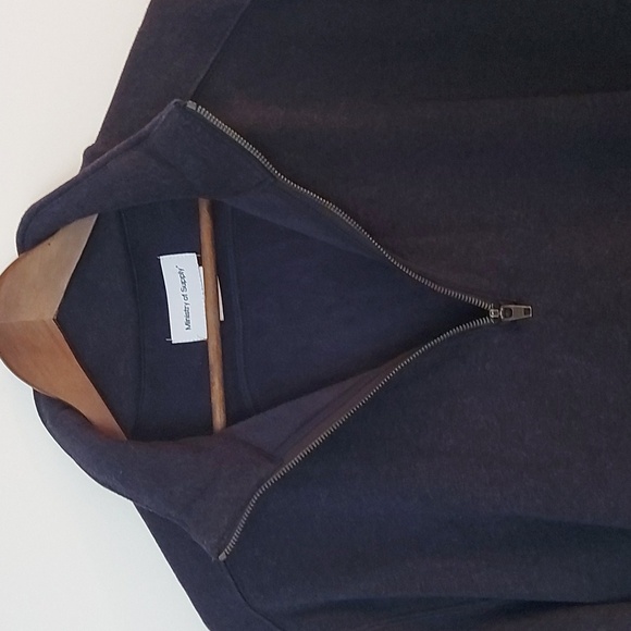 Ministry of Supply 1/4 Zip Pullover Sweater Heather Blue Two Pockets Size Medium - Picture 3 of 7